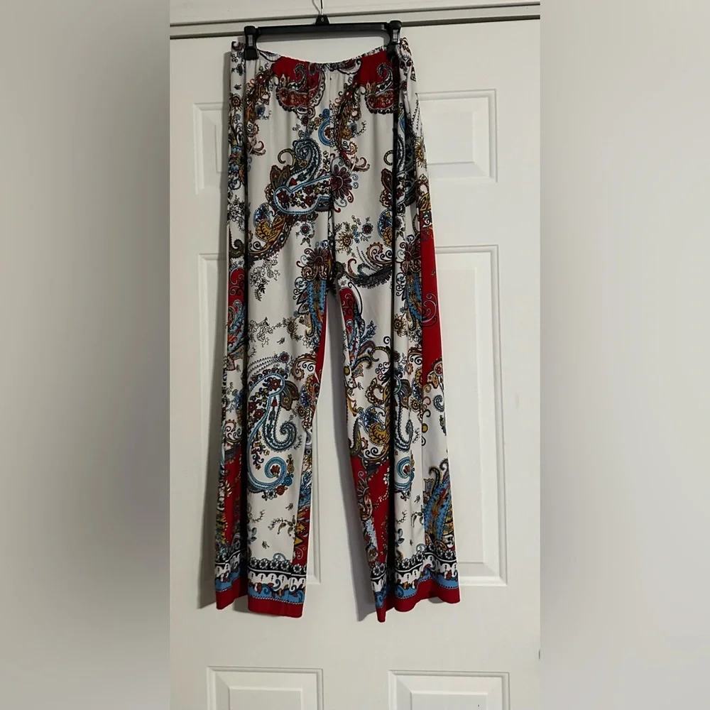 Melissa Paige Multicolor Paisley Pants are a size XL. - Picture 5 of 7